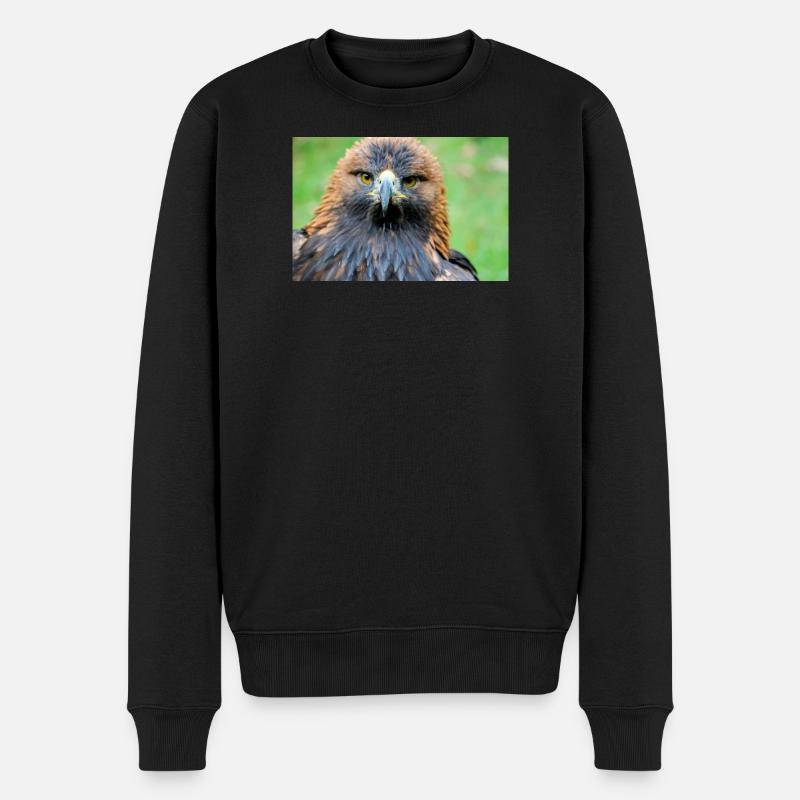 Adlerblick im Morgenlicht - Männer Premium Bio Pullover - Schwarz