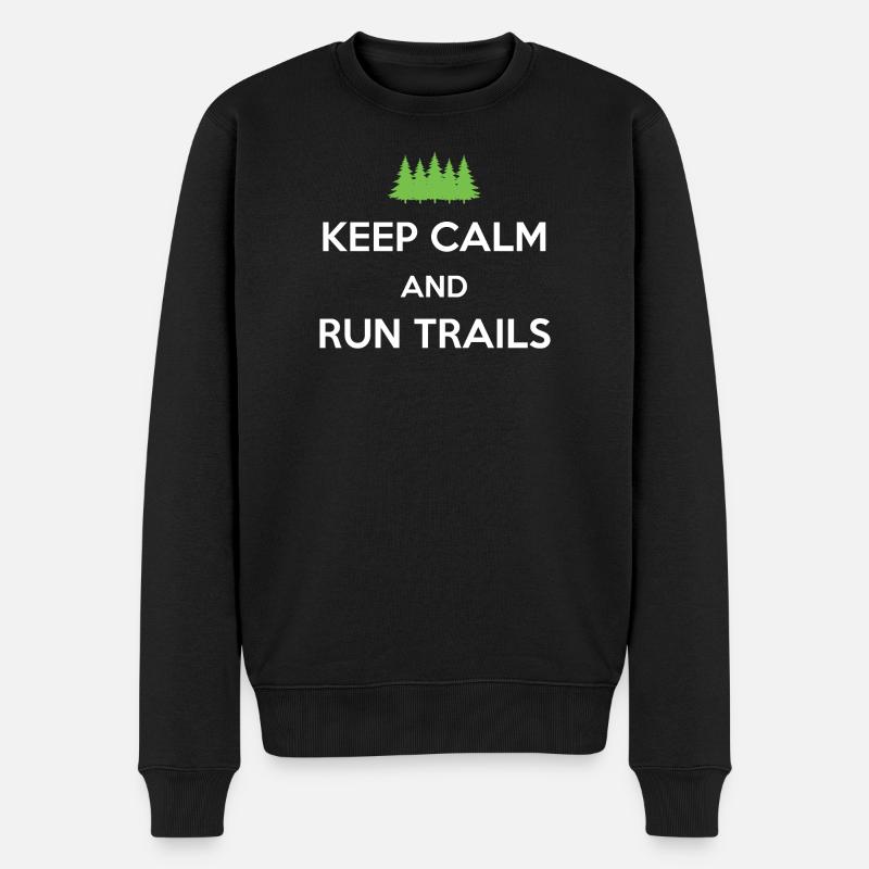 Keep Calm and Run Trails - Men's Premium Organic Jumper - black