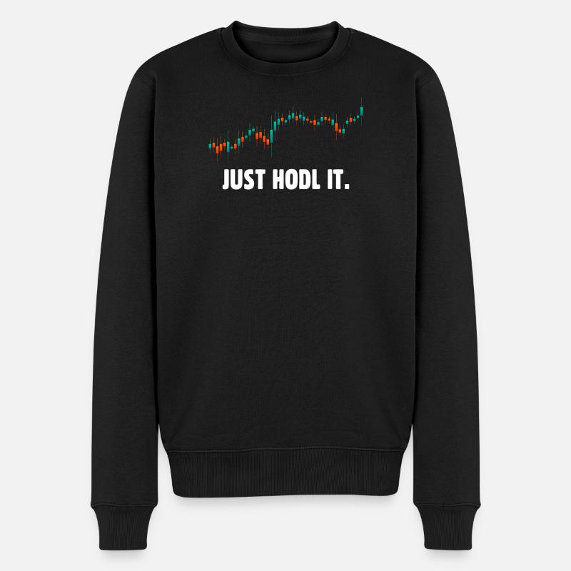 Halten Sie es einfach bitcoin - Männer Premium Bio Pullover - Schwarz