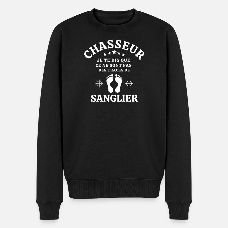 chasse, chasseur, anti-chasse - Pull Premium bio Homme - noir