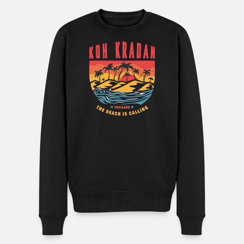 Koh Kradan Thailand Strand Design - Männer Premium Bio Pullover - Schwarz