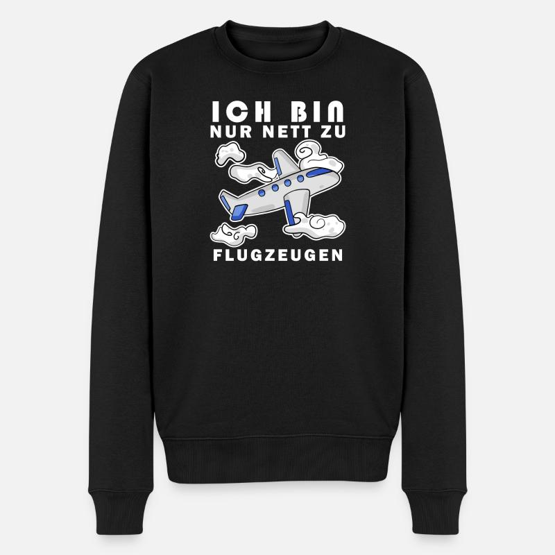 Flugzeug Spruch Geschenk - Männer Premium Bio Pullover - Schwarz