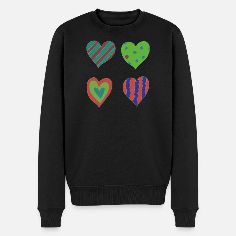 herzen variation - Männer Premium Bio Pullover - Schwarz