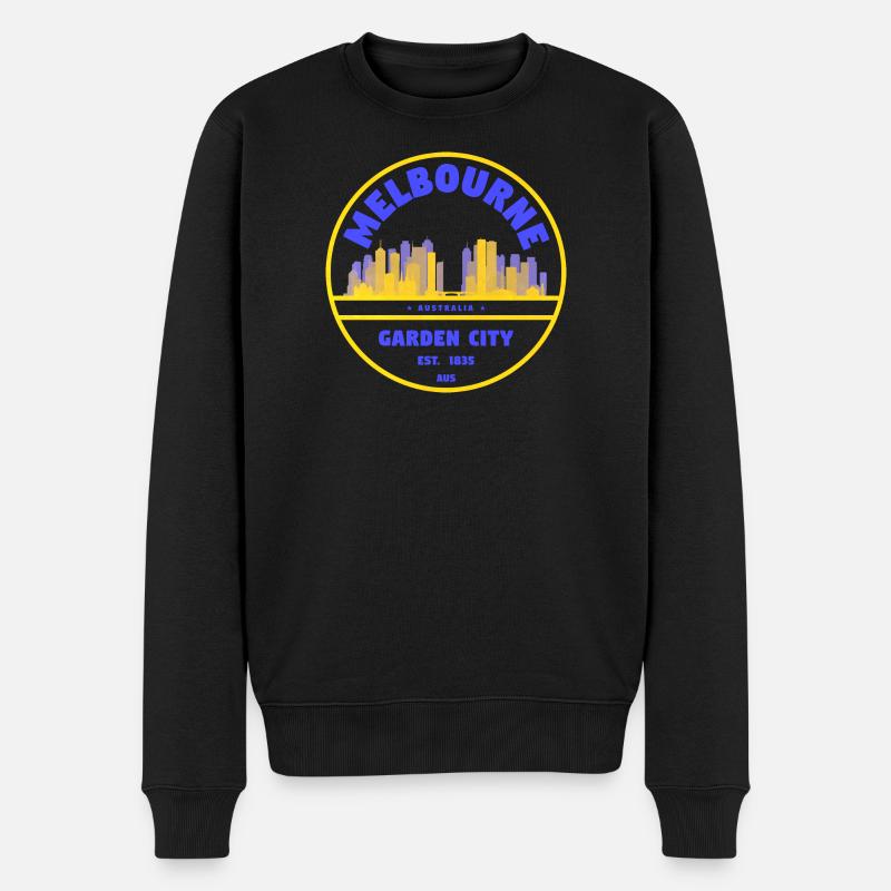 Melbourne Garden City Skyline - Pull Premium bio Homme - noir