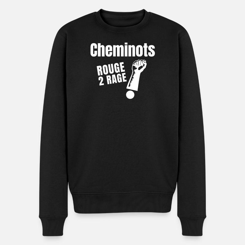 cheminot, train - Pull Premium bio Homme - noir