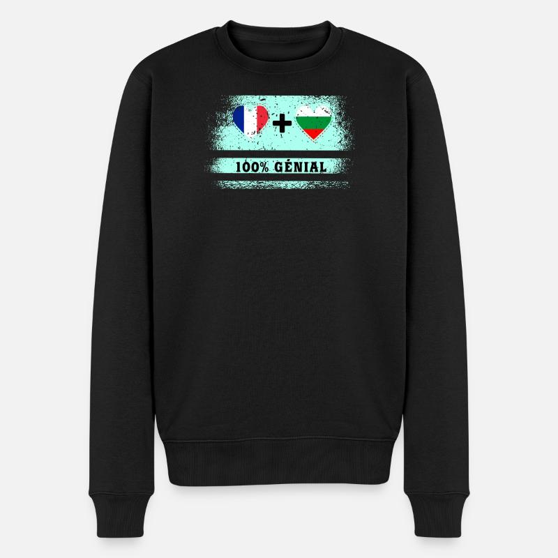 France et Bulgarie Drapeau 100% génial - Pull Premium bio Homme - noir