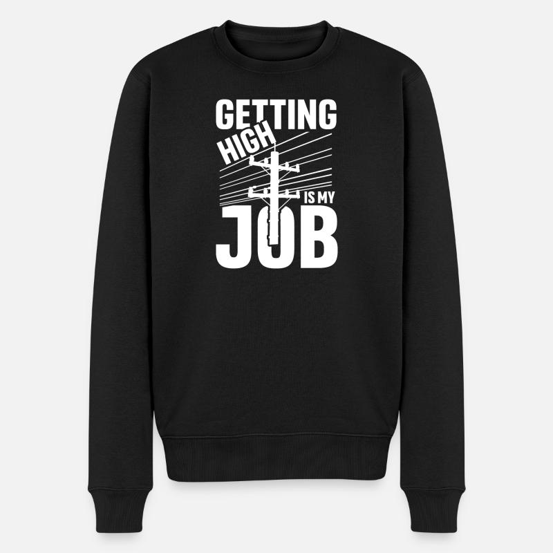 Getting high is my job - Männer Premium Bio Pullover - Schwarz