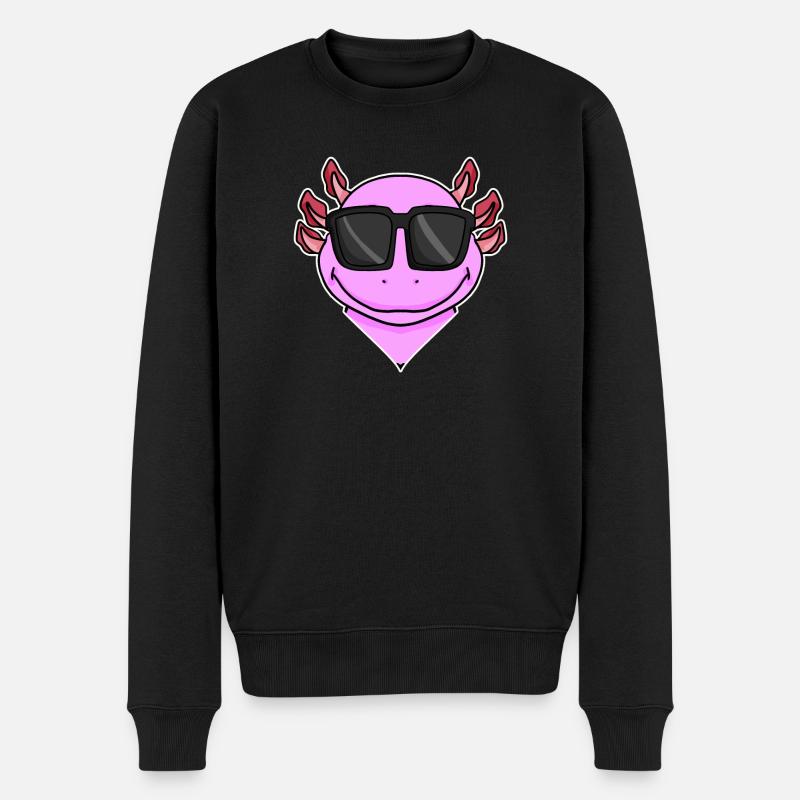 Axolotl avec lunettes de soleil - Pull Premium bio Homme - noir