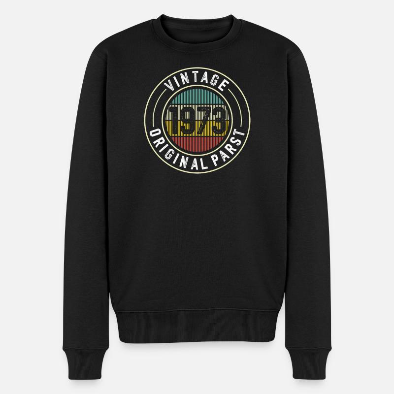 Originalteile-Abzeichen von 1973 - Männer Premium Bio Pullover - Schwarz