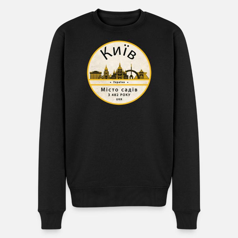Kyjiw Gartenstadt Skyline - Männer Premium Bio Pullover - Schwarz