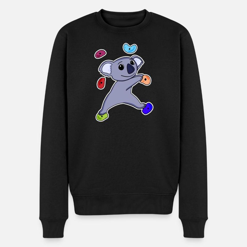 Climbing Koala - Men's Premium Organic Jumper - black