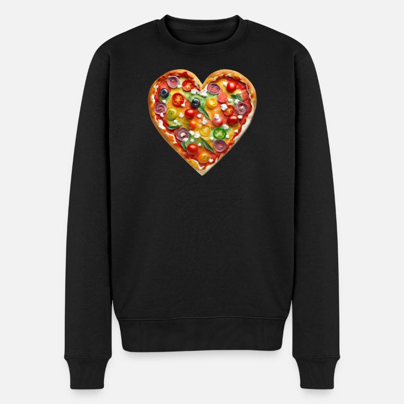 Herzpizza Farbenvielfalt - Männer Premium Bio Pullover - Schwarz