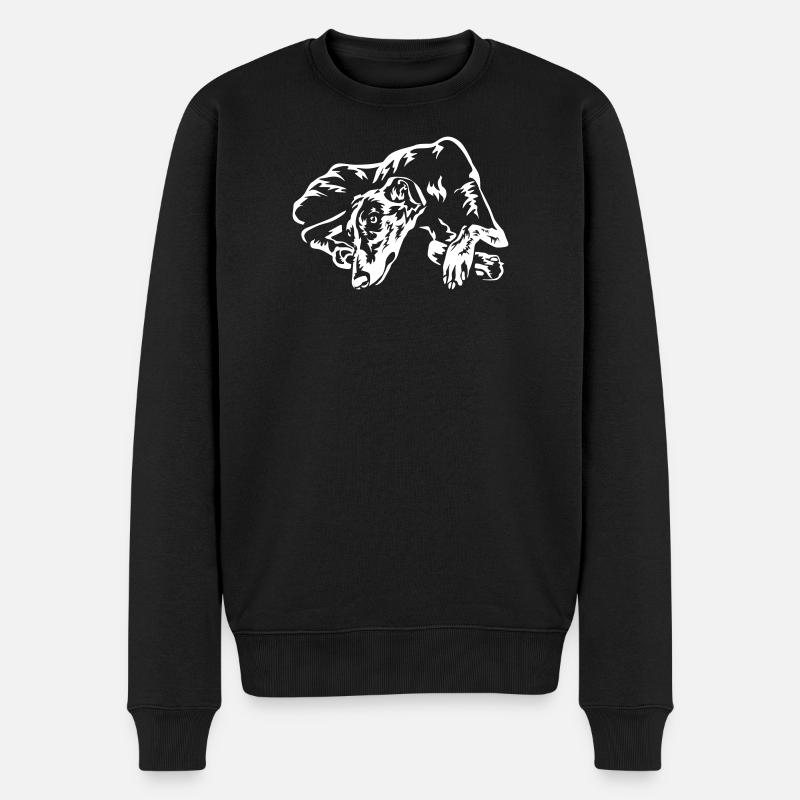 Galgo "Black Edition" - Männer Premium Bio Pullover - Schwarz