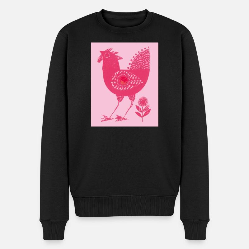 Huhn - Männer Premium Bio Pullover - Schwarz