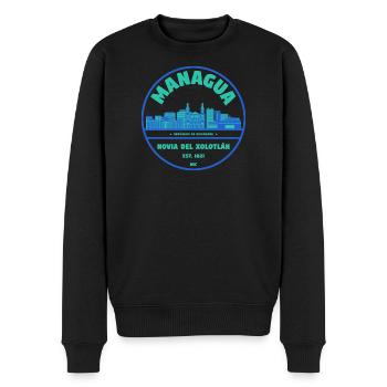 Managua Stadtbild Emblem - Männer Premium Bio Pullover - Schwarz - Vorne - Nico (187cm)