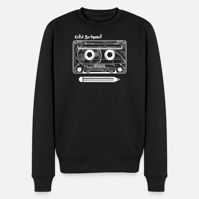 Cassette rétro et stylo - Pull Premium bio Homme - noir