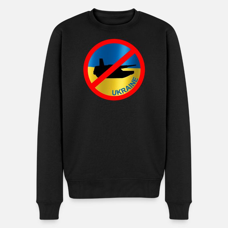 Ukraine Flagge Frieden - Männer Premium Bio Pullover - Schwarz