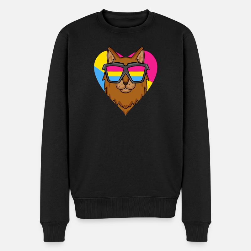 Pansexual Cat Somali Heart Gift - Pull Premium bio Homme - noir