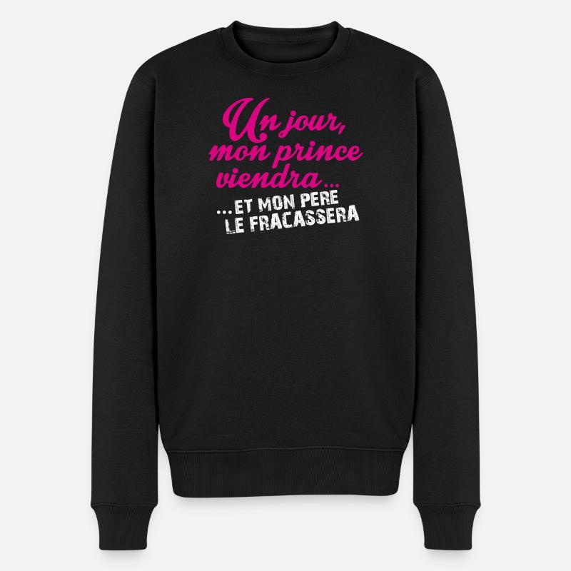 Un jour mon prince viendra - Pull Premium bio Homme - noir