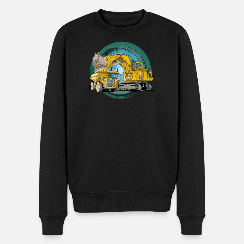 Monster Baumaschinen - Männer Premium Bio Pullover - Schwarz