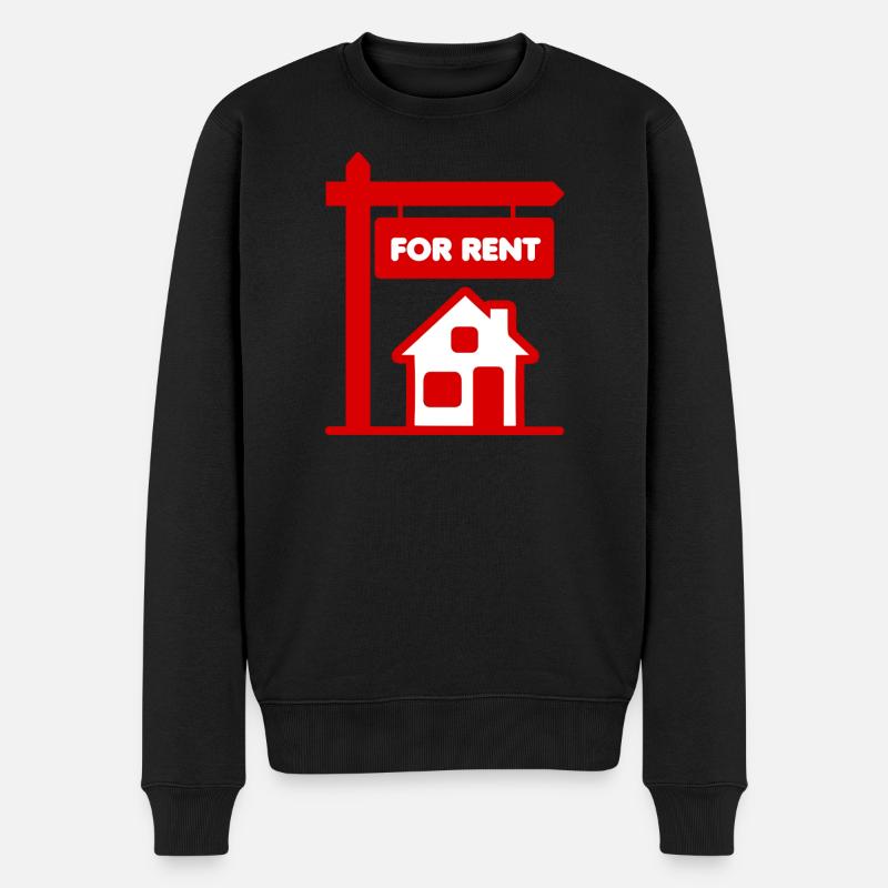 Rotes Schild zu mieten - Männer Premium Bio Pullover - Schwarz