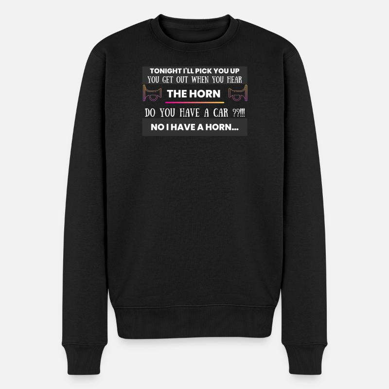 Hupen-Witz: Hast du ein Auto? - Männer Premium Bio Pullover - Schwarz