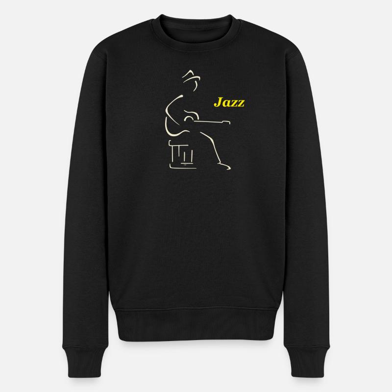 Guitariste jazz - Pull Premium bio Homme - noir
