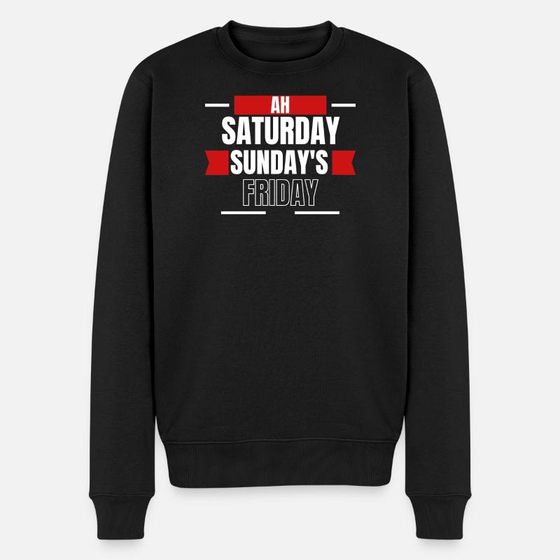 Ah Weekend Days Mashup Tee - Männer Premium Bio Pullover - Schwarz
