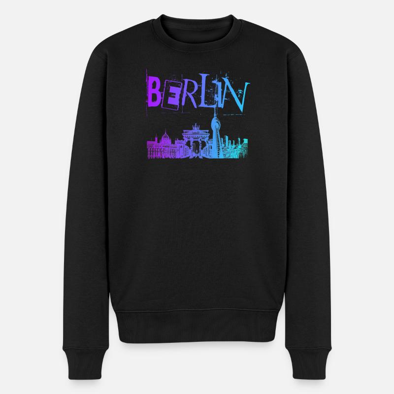 Berlin Skyline Panorama - Pull Premium bio Homme - noir