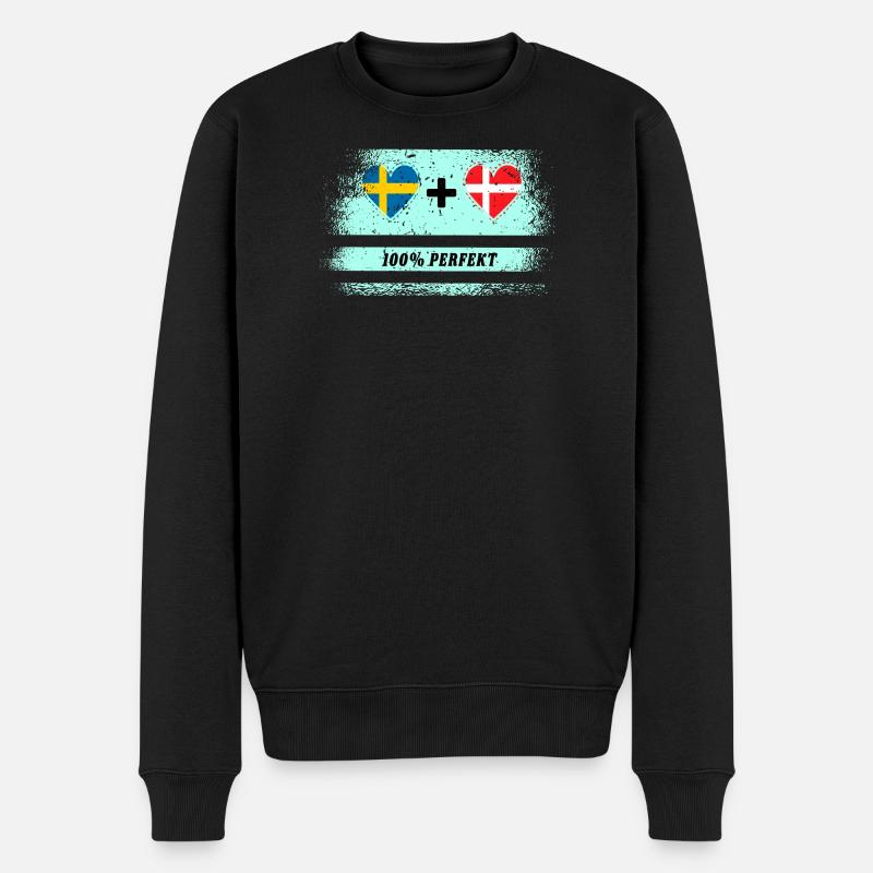 Dänemark und Schweden 100% perfekt / Geschenk - Männer Premium Bio Pullover - Schwarz