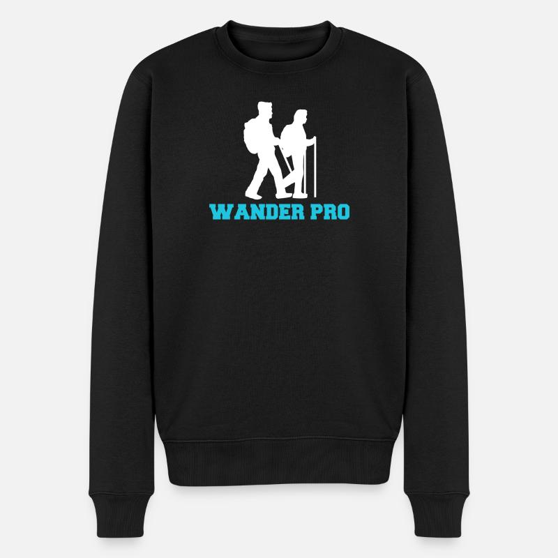 Wandern Klettersteig Statement Naturliebhaber - Männer Premium Bio Pullover - Schwarz