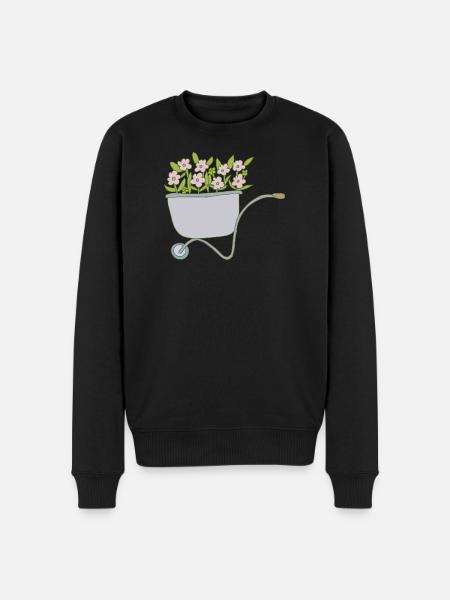 Wheelbarrows Flowers - Men's Premium Organic Jumper - black