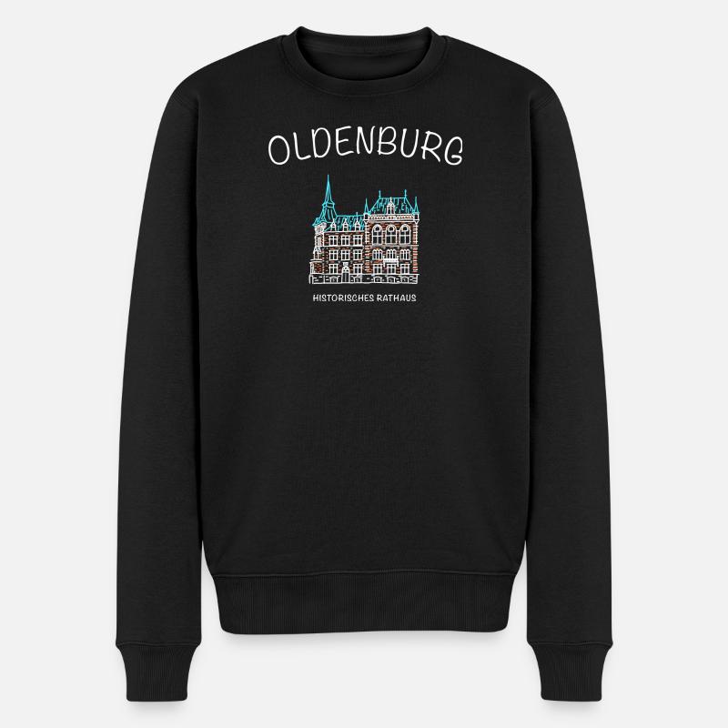 Oldenburg, Historisches Rathaus, Niedersachsen - Männer Premium Bio Pullover - Schwarz
