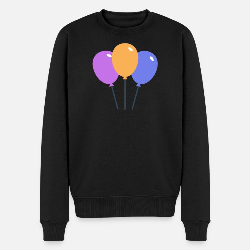 Farbige Luftballons - Männer Premium Bio Pullover - Schwarz