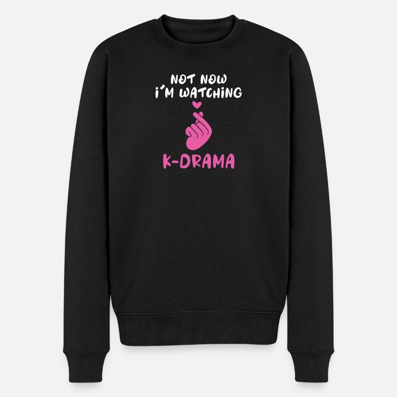 Nicht jetzt, ich schaue K-Drama - Männer Premium Bio Pullover - Schwarz