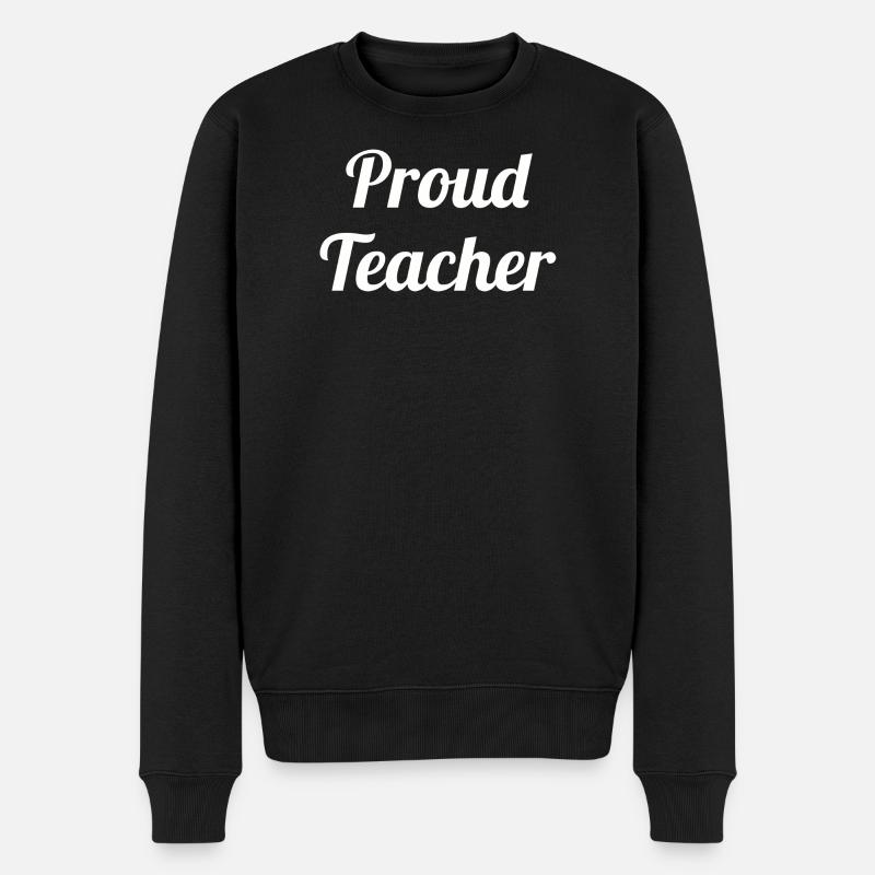 Mutiges stolzes Lehrer-Typografie-Design - Männer Premium Bio Pullover - Schwarz
