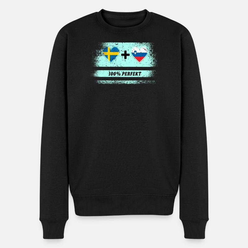 Slowenien und Schweden 100% perfekt / Geschenk - Männer Premium Bio Pullover - Schwarz
