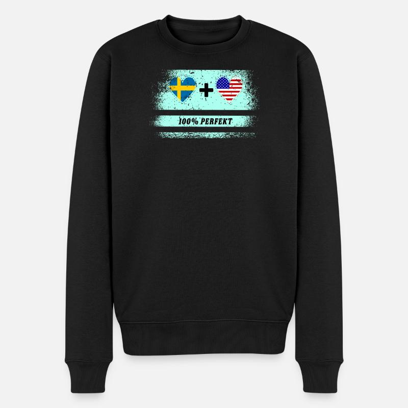 USA und Schweden 100% perfekt / Geschenk - Männer Premium Bio Pullover - Schwarz