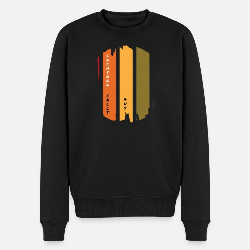 Lachyoga fällt aus - Männer Premium Bio Pullover - Schwarz