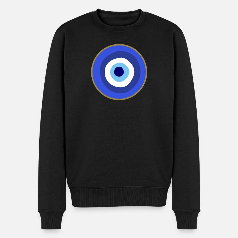 Böser Blick - Männer Premium Bio Pullover - Schwarz