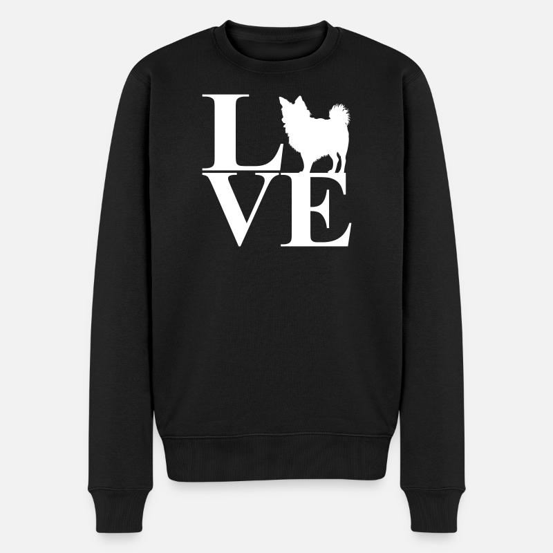 Love Chihuahua - Männer Premium Bio Pullover - Schwarz