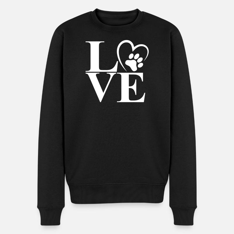 Logo du cœur PawLove - Pull Premium bio Homme - noir