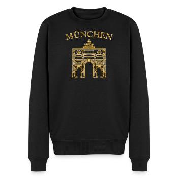 Porte de la Victoire emblématique Munich - Pull Premium bio Homme - noir - Devant - Nico (187cm)