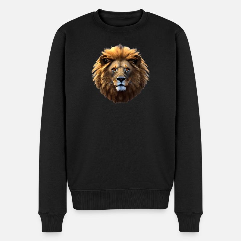 Lion, tête de lion - Pull Premium bio Homme - noir