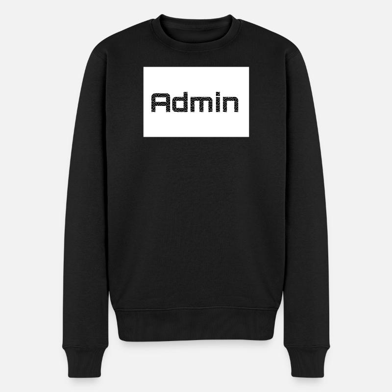 ADMIN Blackwords/WhiteBackround - Männer Premium Bio Pullover - Schwarz
