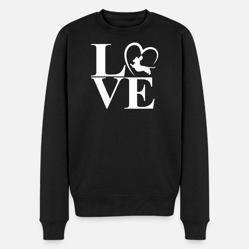 Teckel Dackel Love Heart - Pull Premium bio Homme - noir