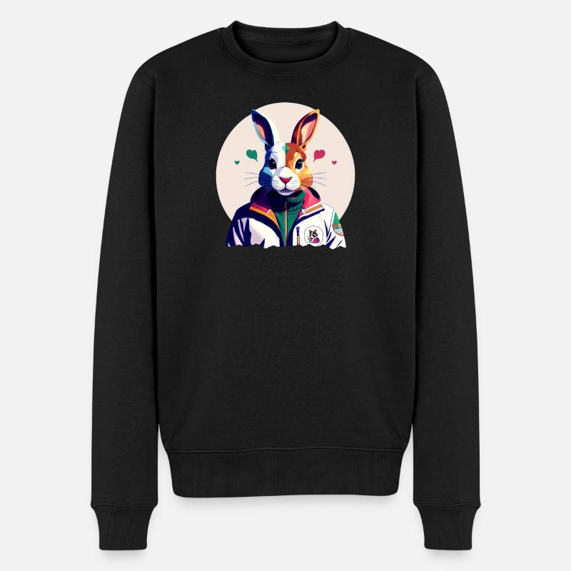 Bunny, lapin de Pâques - Pull Premium bio Homme - noir