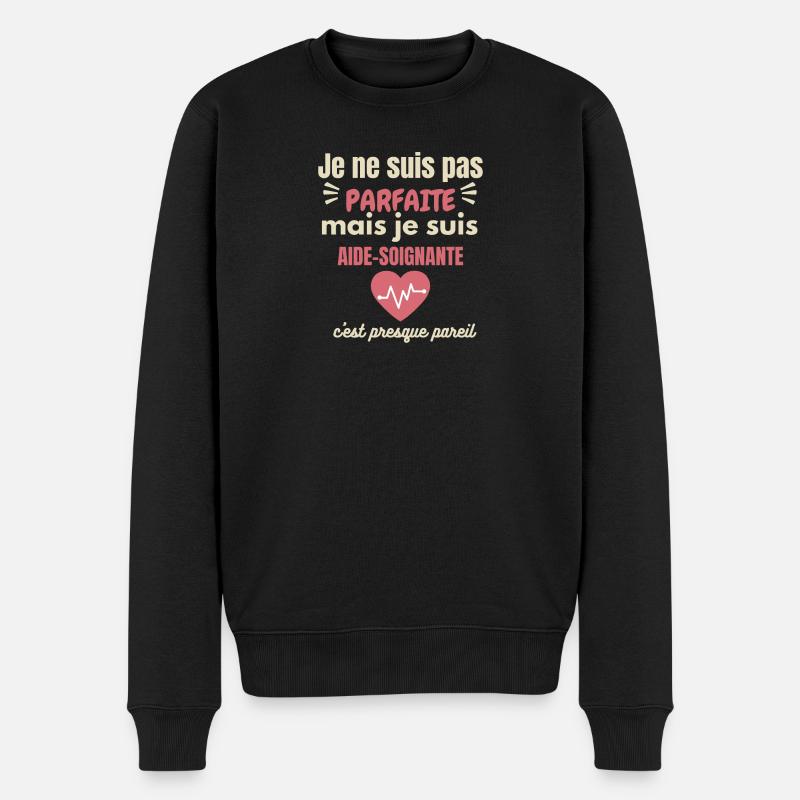 Pas parfaite aide soignante, aide-soignante, santé - Pull Premium bio Homme - noir