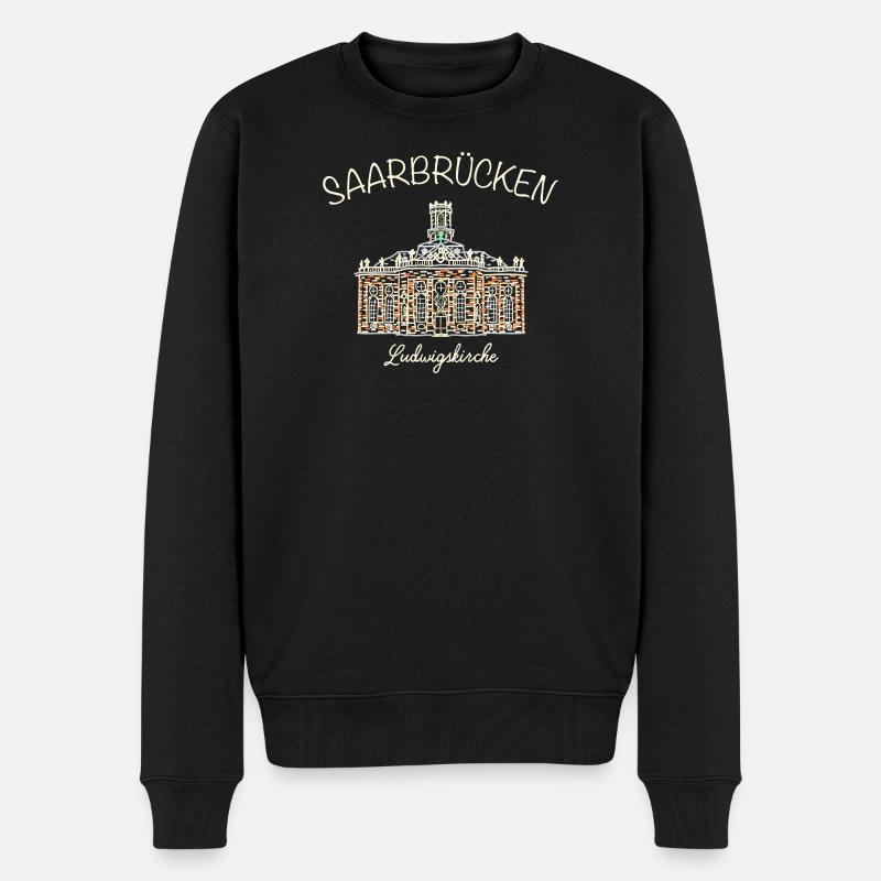 Saarbrücken, Ludwigskirche - Männer Premium Bio Pullover - Schwarz