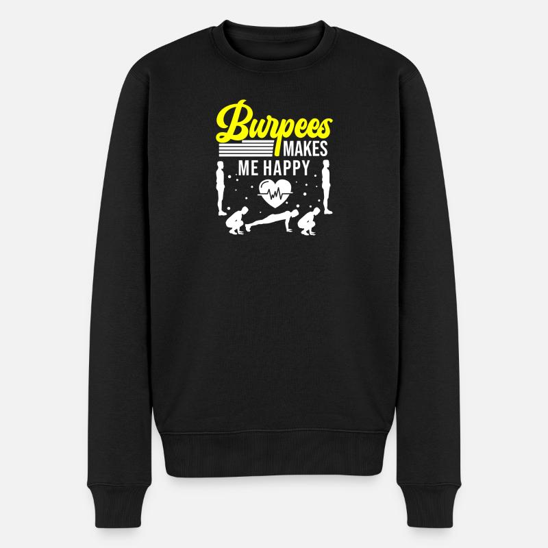 Burpees macht mich Glücklich - Männer Premium Bio Pullover - Schwarz
